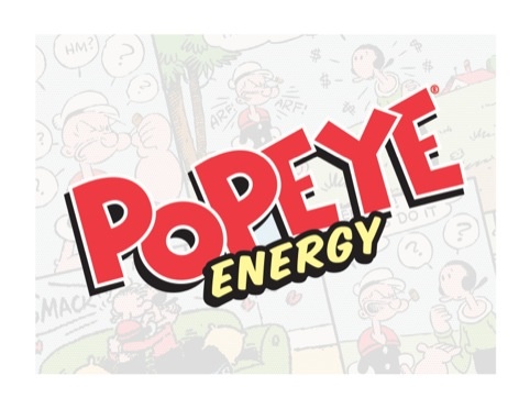 Punchy packaging for Popeye energy drink