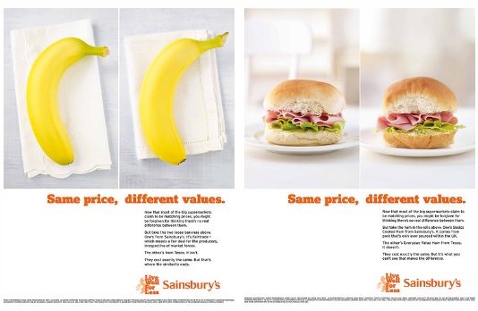 Sainsbury’s to Release “Same Price, Different Values” Ad Campaign