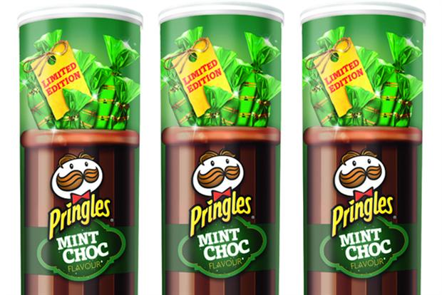 Pringles Debuts Sweet Flavour in UK With Mint Choc Crisps