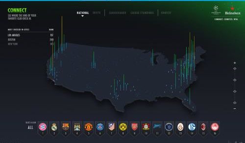 Heineken Unveils the Fan Footprint Heatmap to Connect US Champions League Fans