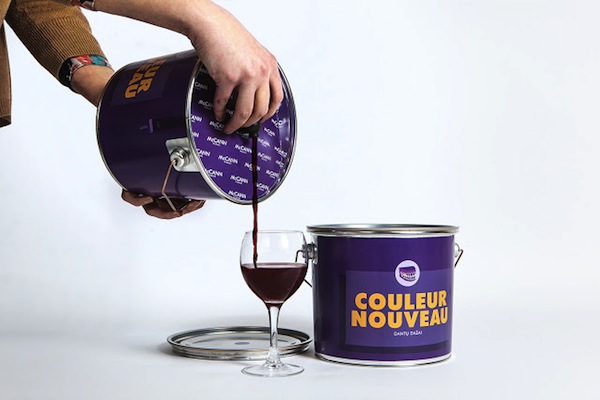 Wine Creatively Packaged in Paint Buckets to Show How it Turns Teeth Purple