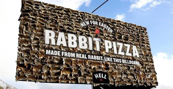 A Controversial Pizza Billboard In New Zealand, Made From Real Rabbits