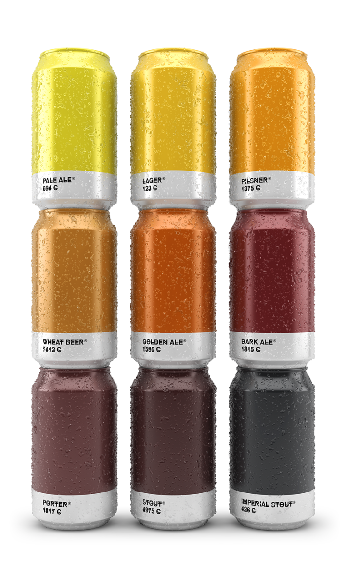 Creative Beer Packaging Pairs Beer Colours With Their Matching Pantone Shades