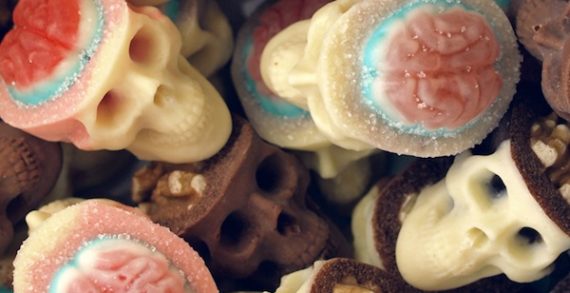 Delicious Chocolate Skulls Have Exposed ‘Brains’ Made Of Walnuts & Gummy