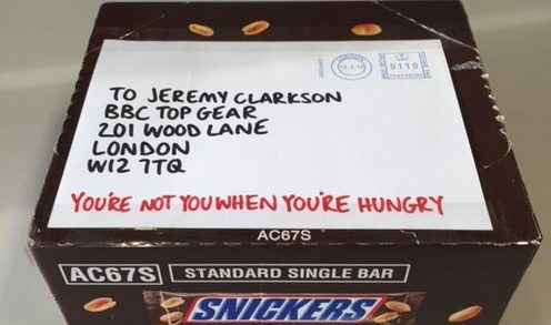 Jeremy Clarkson Consoled With Free Snickers Bars in PR Stunt