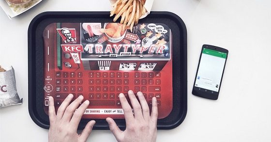 This KFC Paper Tray Doubles As A Wireless Keyboard For Smartphones