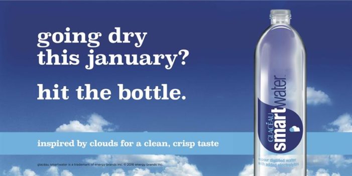 Glacéau Smartwater Urges Drinkers To ‘Hit The Bottle’ For Dry January
