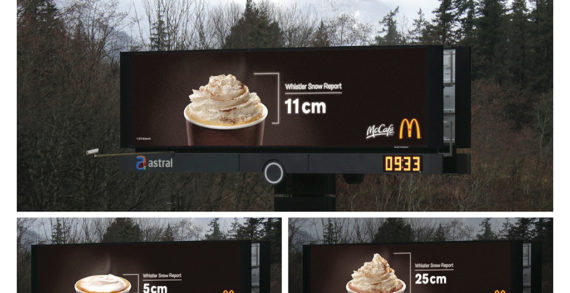 McDonald’s Clever Hot Beverage Billboard Doubles As A Snow Report