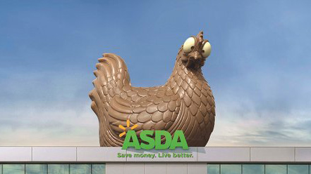 Asda’s 30ft Chocolate Hen Lays Eggs in Easter Campaign