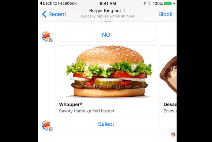 New Burger King Bot Takes Your Orders on Facebook Messenger