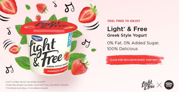 Danone Light & Free Partners with Spotify in an Exclusive Music Campaign