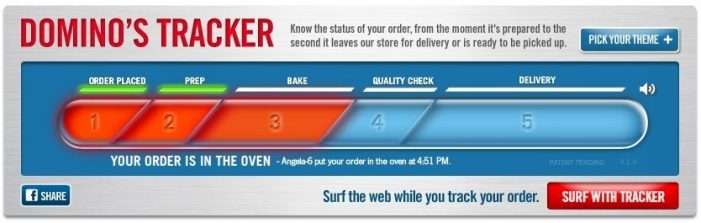 dominos tracker not working for my order