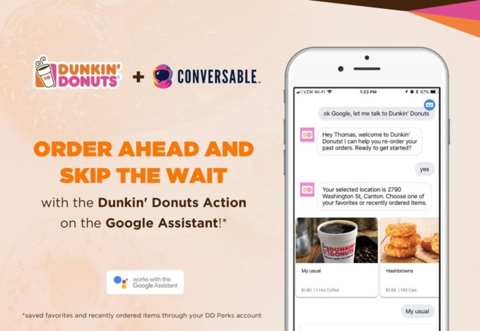 Dunkin’ Donuts Adds Voice Ordering Through Google Assistant