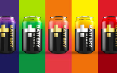 Battery Energy Drink Rebrands with a +Positively Striking New Identity by bluemarlin
