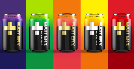 Battery Energy Drink Rebrands with a +Positively Striking New Identity by bluemarlin