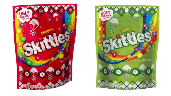 These Skittles Christmas Ugly Sweater Packages Are Super Sweet Stocking Stuffers