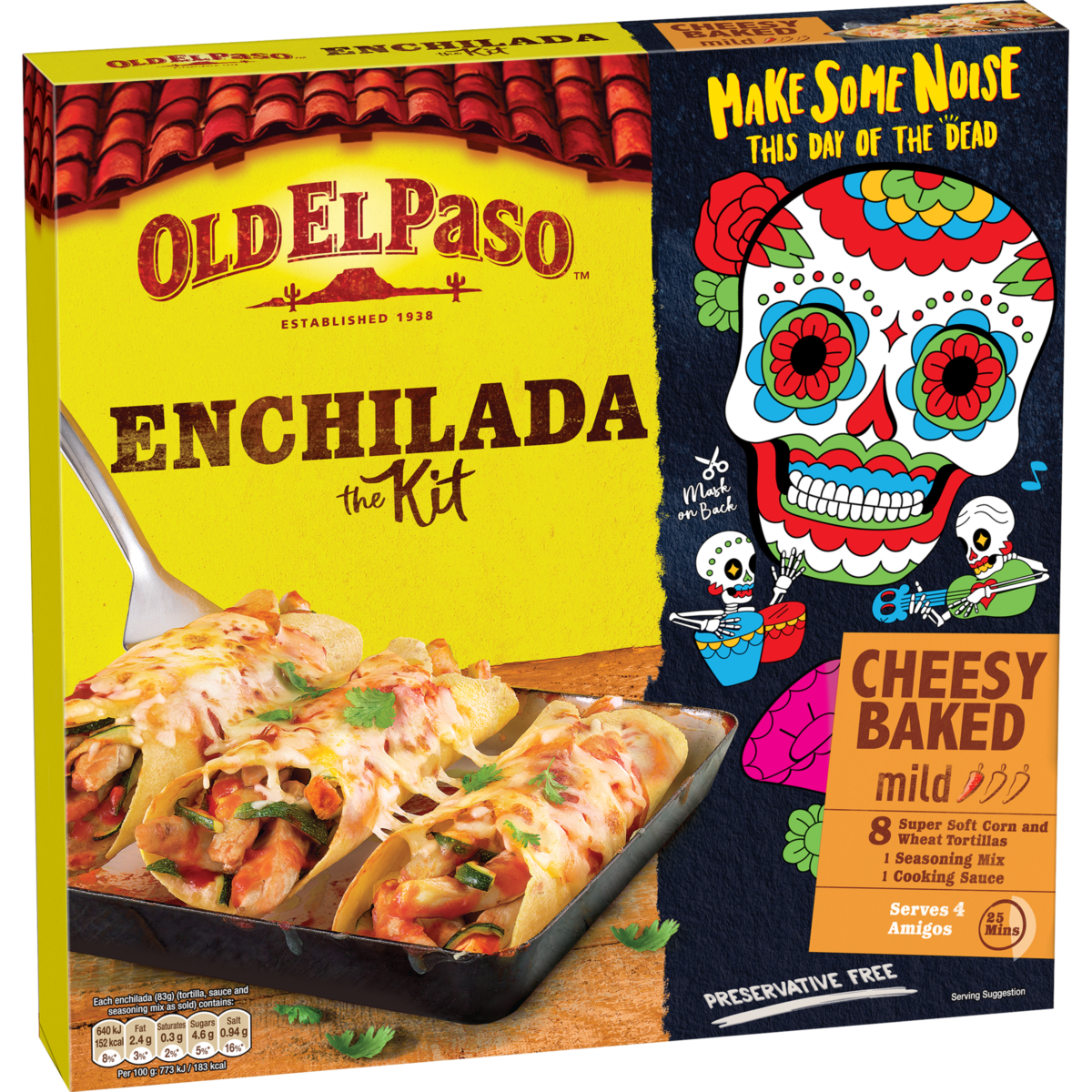 Old El Paso – Cheesy Baked Enchilada kit – DAY OF THE DEAD
