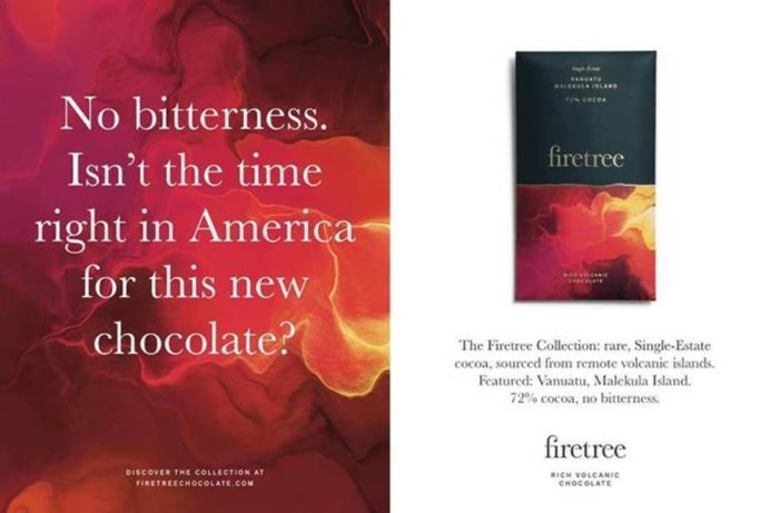 Firetree chocolate sweetens US launch with tongue-in-cheek ‘no bitterness’ ad campaign for first issue of Spectator USA magazine