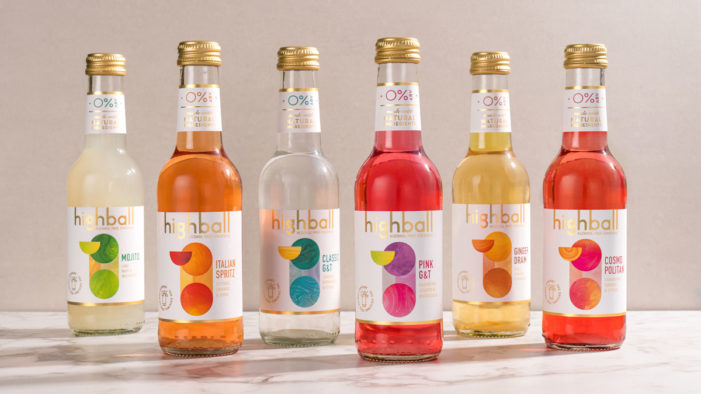 Highball Alcohol-Free Cocktails served with branding by Path