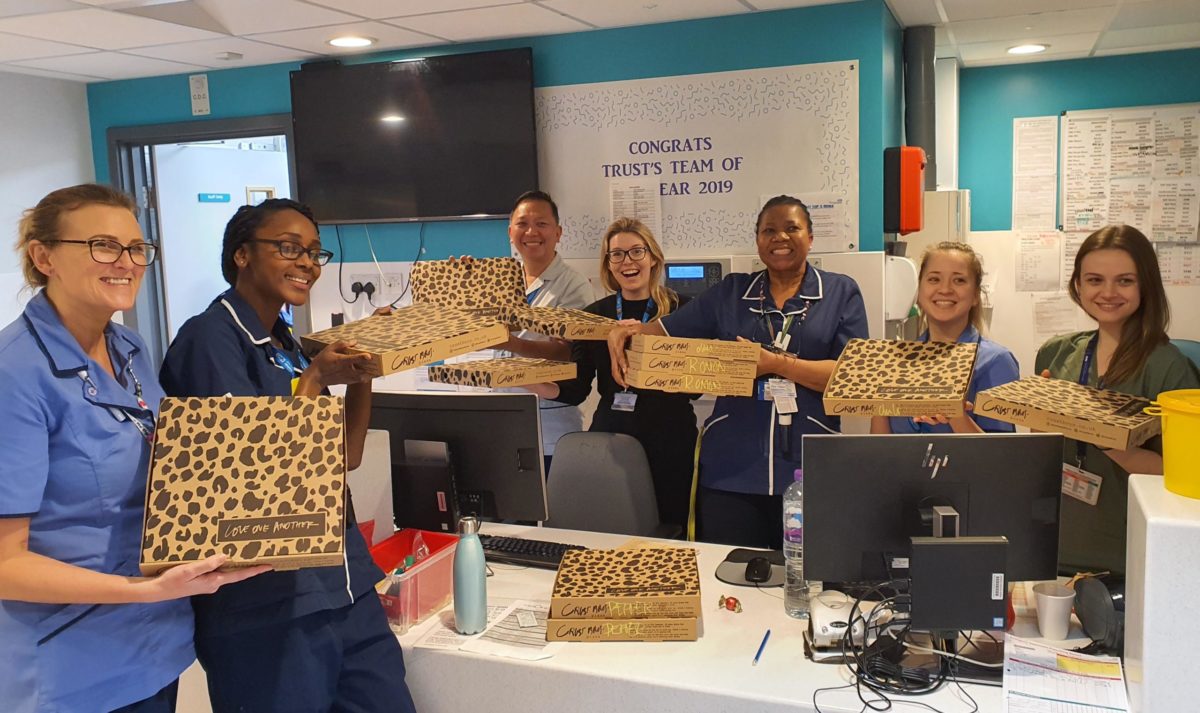 Pizza delivery to St Thomas Hospital