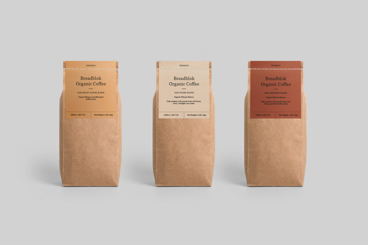 Charlie Smith Design -BREADBLOK – Coffee Packaging – image credit – Lucianna McIntosh dot com