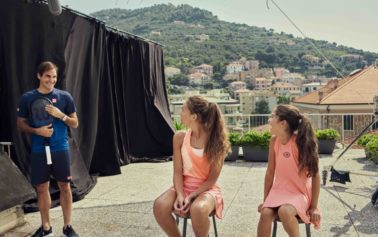 Roger Federer surprises two special fans with a tennis game on a rooftop in new Global Barilla campaign
