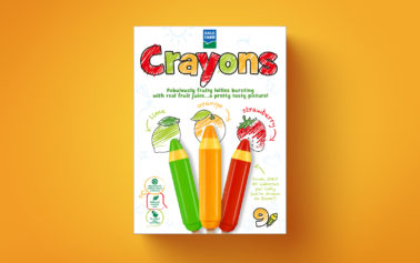 Crayons – Kid’s Fruit Juice – With Branding and Packaging by Simon Pendry Creative