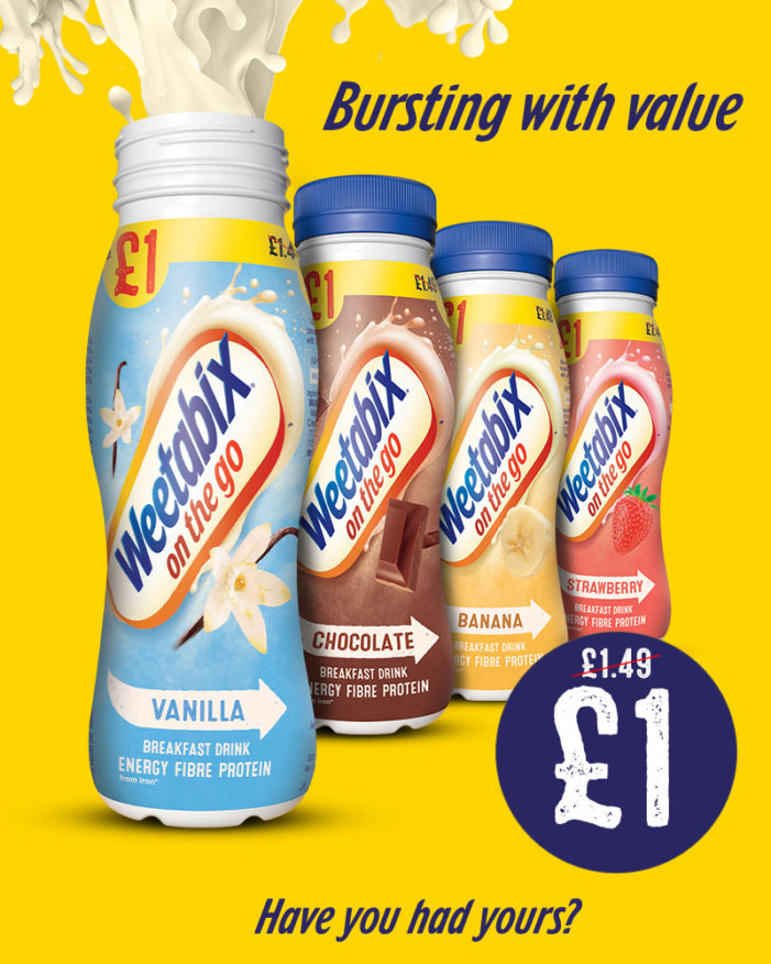 Weetabix On The Go drives impulse purchases with new price-marked packs