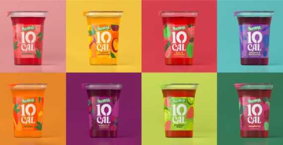 Pearlfisher brings joy to jelly with new design for Hartley’s 10 Cal Jelly.