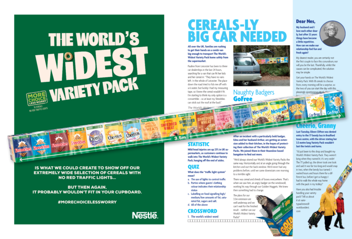 Nestlé Cereals create World’s Widest Variety Pack, free from red traffic lights
