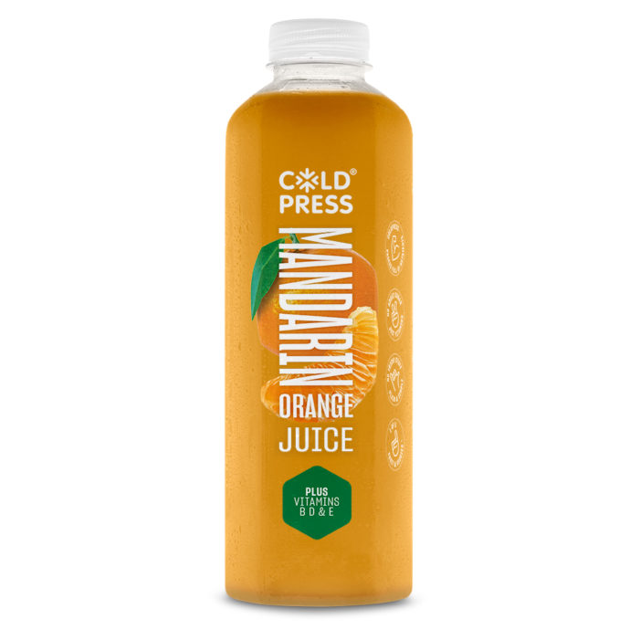 COLDPRESS BROADENS ITS CITRUS FRUIT HORIZONS BY ADDING A SUBLIME MANDARIN WITH ADDED VITAMINS (B,D&E) TO ITS NUTRITIOUS FLAVOUR STABLE