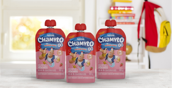 Chamyto brand yogurt is the first product from DPA Brasil to be available in spouted pouch packaging from SIG