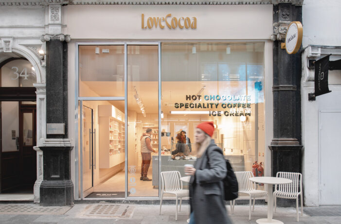 Design for Love Cocoa, just launched on South Molton street London