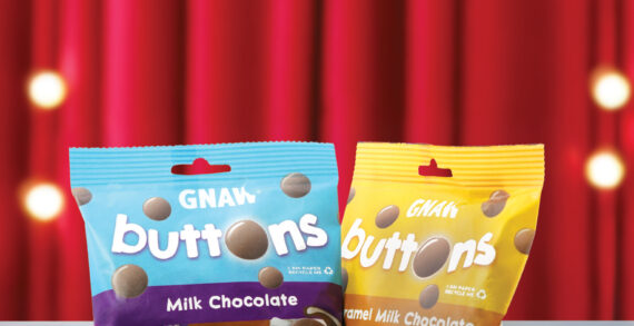 GNAW TRIALS NEW 100% RECYCLABLE PAPER WRAPPERS DEVOID OF HARMFUL MICROPLASTICS FOR ITS ICONIC BUTTONS OFFER