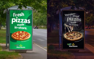 Morrisons Halloween pizzas get a ghostly glow up in “After Dark Ads” by Leo UK