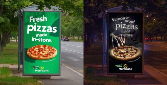Morrisons Halloween pizzas get a ghostly glow up in “After Dark Ads” by Leo UK