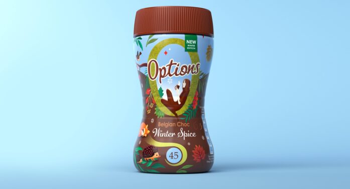 Boundless Brand Design Brings a Cosy Winter Scene to Life for Options Hot Chocolate Winter Spice Limited Edition
