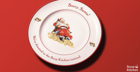 Wonderhood Studios and Soup Kitchen London turn Santa’s mince pie into meals for those in need. 