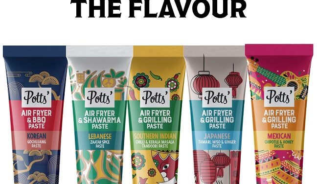 Potts’ Sets The Pace When It Comes To Launching a 5-Strong Portfolio of Air Fryer Pastes In 100% Recyclable Aluminium Tubes